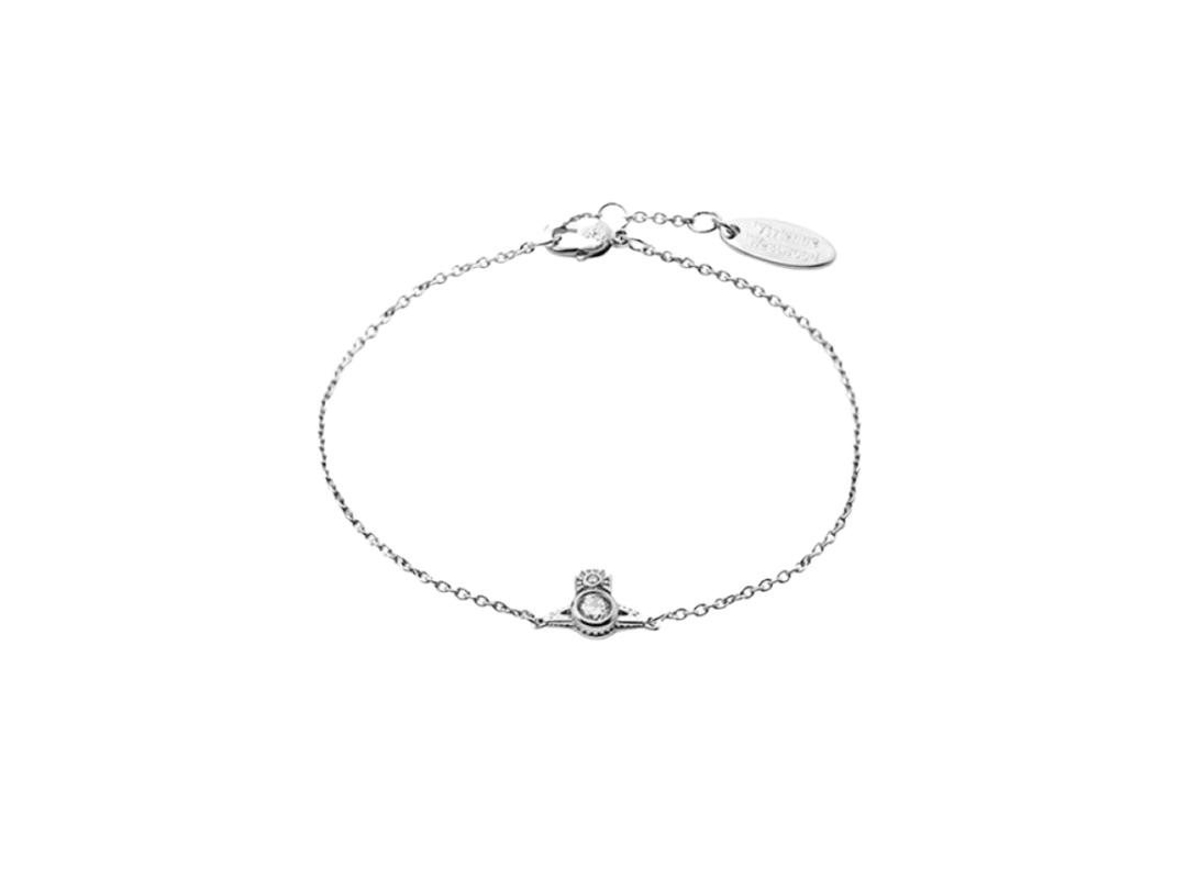 Vivienne Westwood Vivienne Westwood London Orb Bracelet In White Crystal With Silver-tone Plating