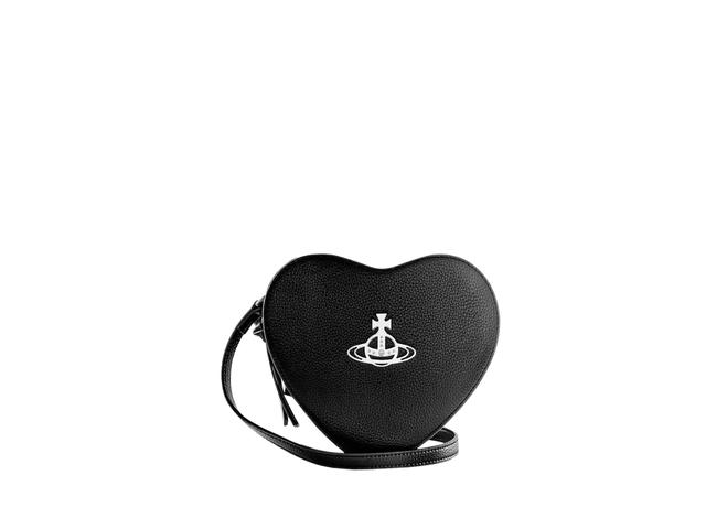Vivienne Westwood Vivienne Westwood Louise Heart Crossbody Bag In Grain-Effect Finish With Metal Hardware Black - view 1