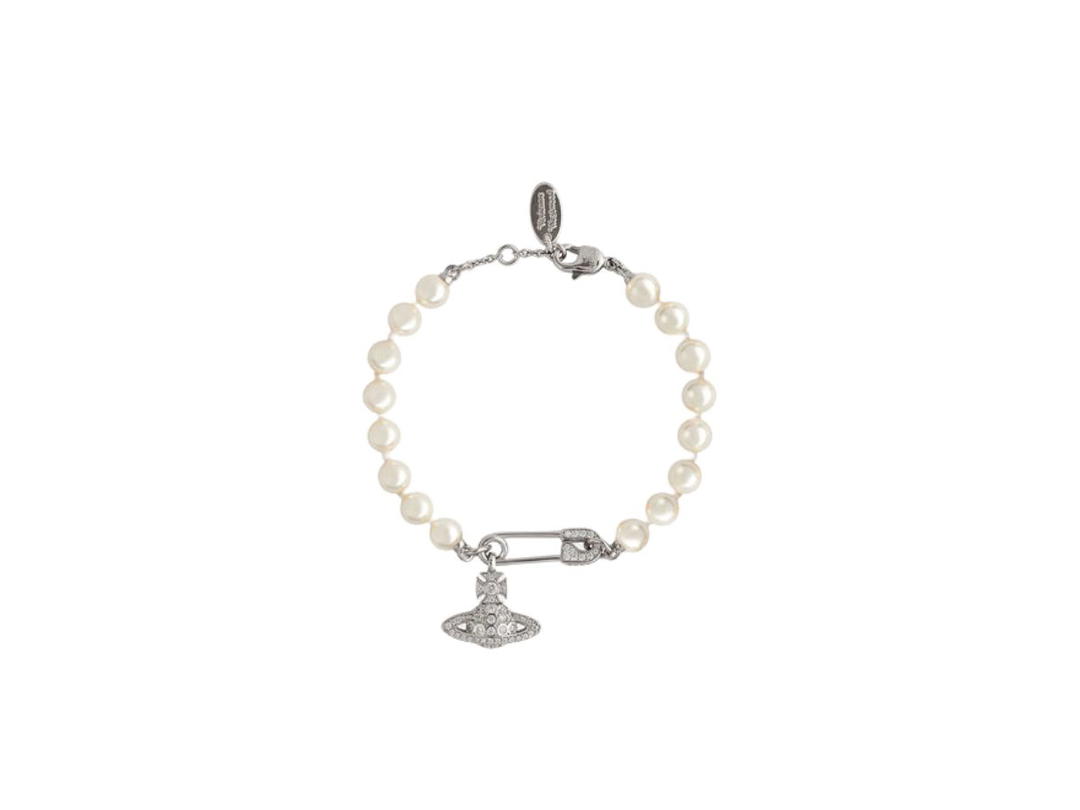 Vivienne Westwood Vivienne Westwood Lucrece Pearl Bracelet Platinum-Light Creamrose Pearl-White Cz