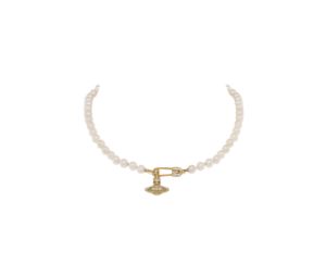 Buy Vivienne Westwood Lucrece Pearl Necklace Gold-Light Creamrose Pearl-White Cz at Sasom – Authentic and Ready to Ship