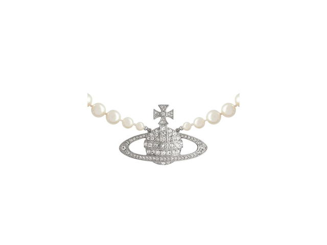 Vivienne Westwood Vivienne Westwood Man. Bas Relief Pearl Necklace Silver - view 2