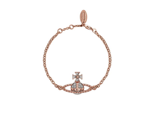 Vivienne Westwood Vivienne Westwood Mayfair Bas Relief Bracelet In Pink-Gold-tone Plated Metal With Orb-Shape Crystal - view 1