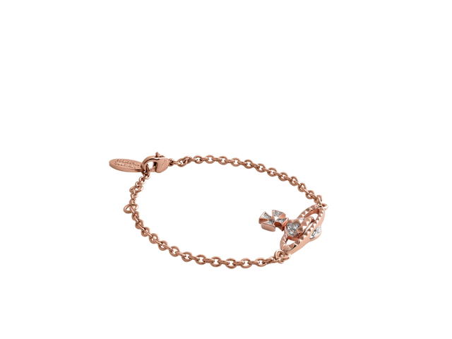 Vivienne Westwood Vivienne Westwood Mayfair Bas Relief Bracelet In Pink-Gold-tone Plated Metal With Orb-Shape Crystal - view 2