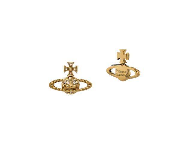 Vivienne Westwood Vivienne Westwood Mayfair Bas Relief Earrings In Gold Hardware With Crystal AB - view 2