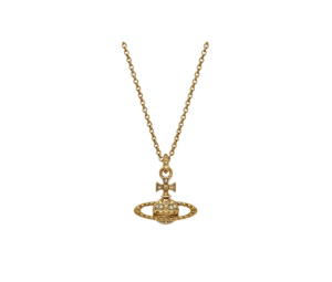 Vivienne Westwood Mayfair Bas Relief Pendant Neklace In Gold-tone Plated With Orb-Shape Crystal