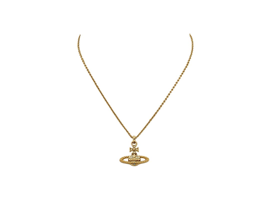 Vivienne Westwood Vivienne Westwood Mayfair Bas Relief Pendant Neklace In Gold-tone Plated With Orb-Shape Crystal