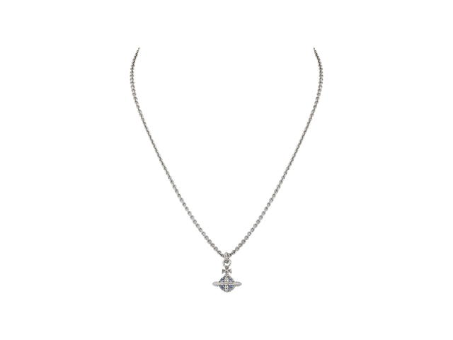 Vivienne Westwood Vivienne Westwood Mayfair Small Orb Pendant In Silver-Tone Plating Rhodium-Light Sapphire Crystal - view 2