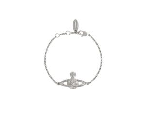 Vivienne Westwood Mini Bas Relief Chain Bracelet In Orb-Shaped Peandant With Silver-Tone Hardware