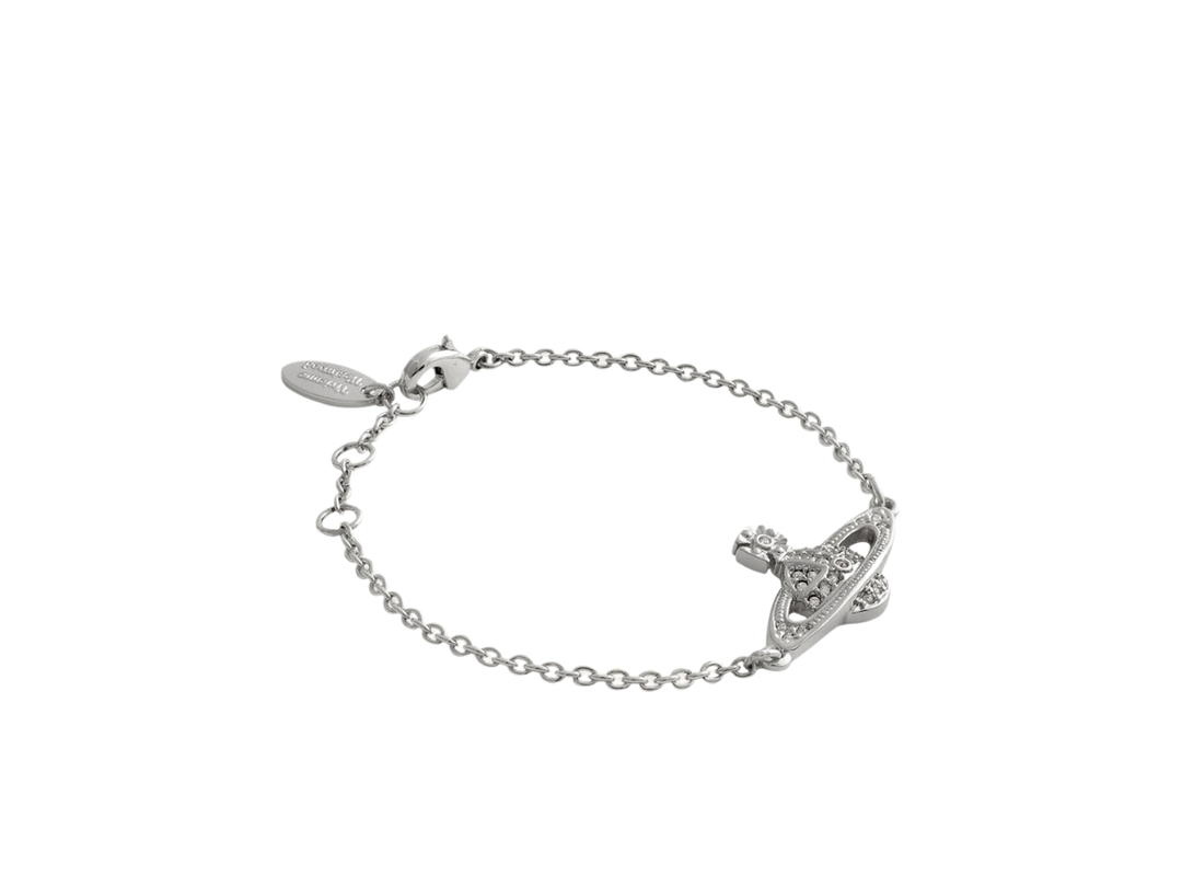 Vivienne Westwood Vivienne Westwood Mini Bas Relief Chain Bracelet In Orb-Shaped Peandant With Silver-Tone Hardware