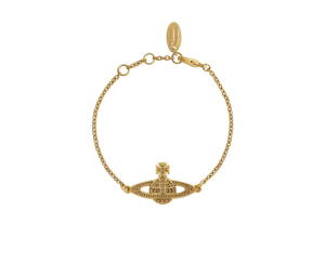 Buy Vivienne Westwood Mini Bas Relief Chain Bracelet With White Crystals Gold at Sasom – Authentic and Ready to Ship