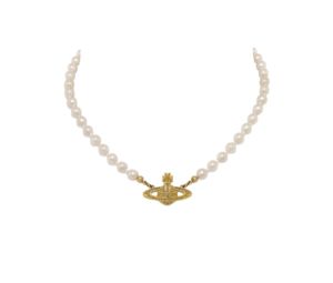 Buy Vivienne Westwood Mini Bas Relief Choker Gold Light Colorado Topaz Pearl at Sasom – Authentic and Ready to Ship