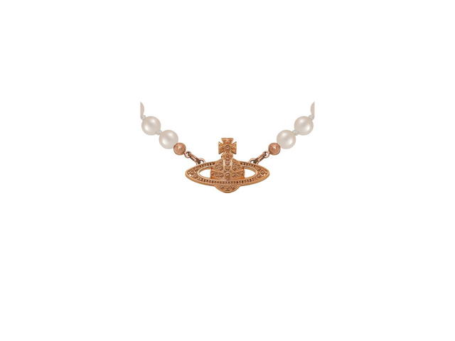 Vivienne Westwood Vivienne Westwood Mini Bas Relief Choker Pink Gold Silk Pearl - view 2
