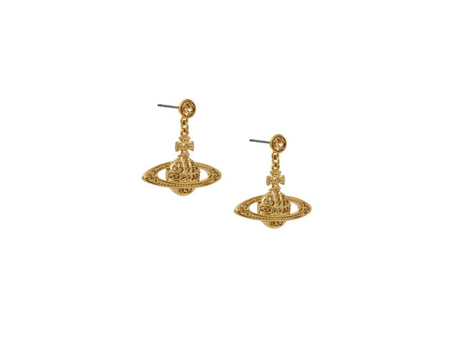 Vivienne Westwood Vivienne Westwood Mini Bas Relief Drop Earrings In Brass-Crystal With Gold Color - view 2