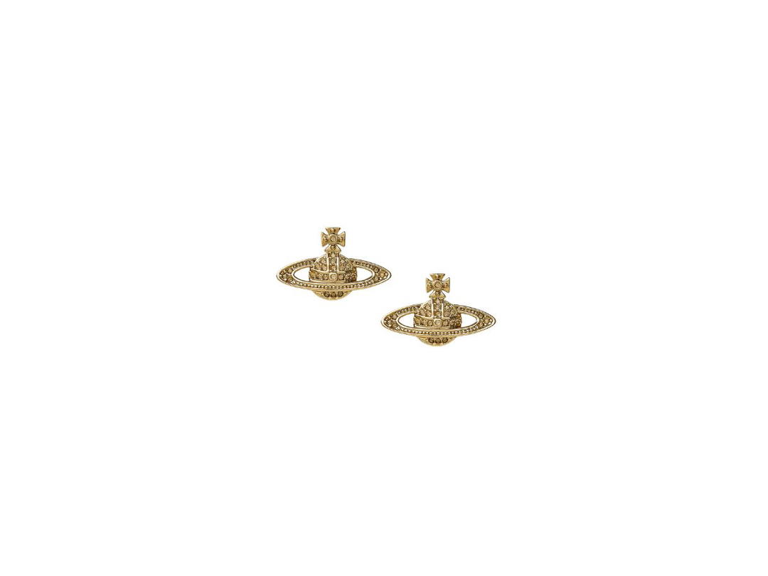 Vivienne Westwood Vivienne Westwood Mini Bas Relief Earrings In Brass Gold
