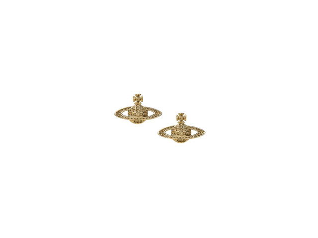 Vivienne Westwood Vivienne Westwood Mini Bas Relief Earrings In Brass Gold - view 1