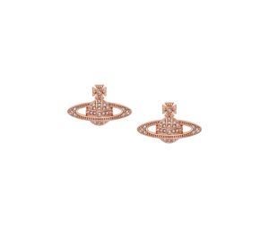 Buy Vivienne Westwood Mini Bas Relief Earrings In Brass Pink Gold at Sasom – Authentic and Ready to Ship