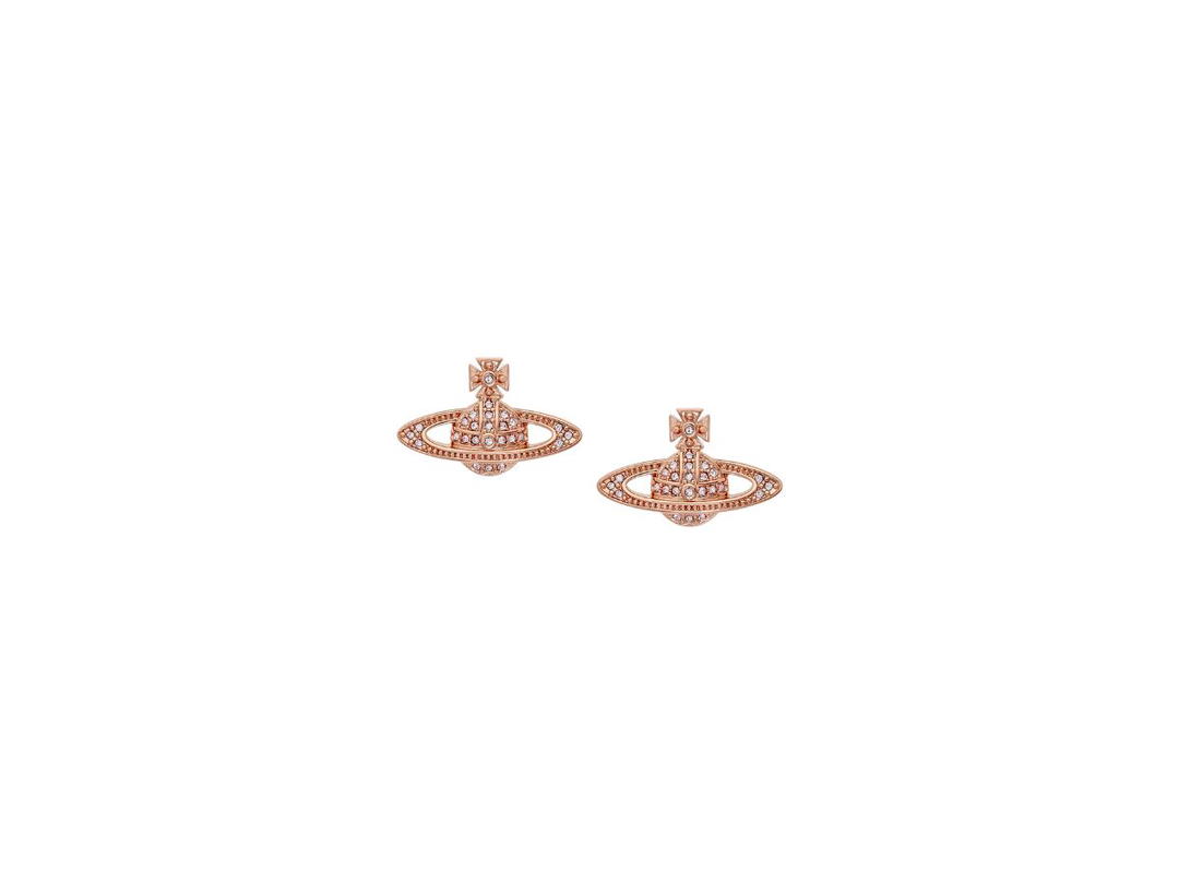 Vivienne Westwood Vivienne Westwood Mini Bas Relief Earrings In Brass Pink Gold
