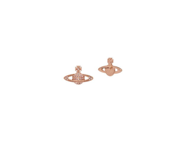 Vivienne Westwood Vivienne Westwood Mini Bas Relief Earrings In Brass Pink Gold - view 2