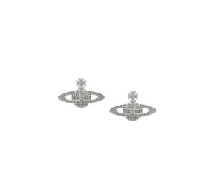 Buy Vivienne Westwood Mini Bas Relief Earrings In Brass Silver at Sasom – Authentic and Ready to Ship