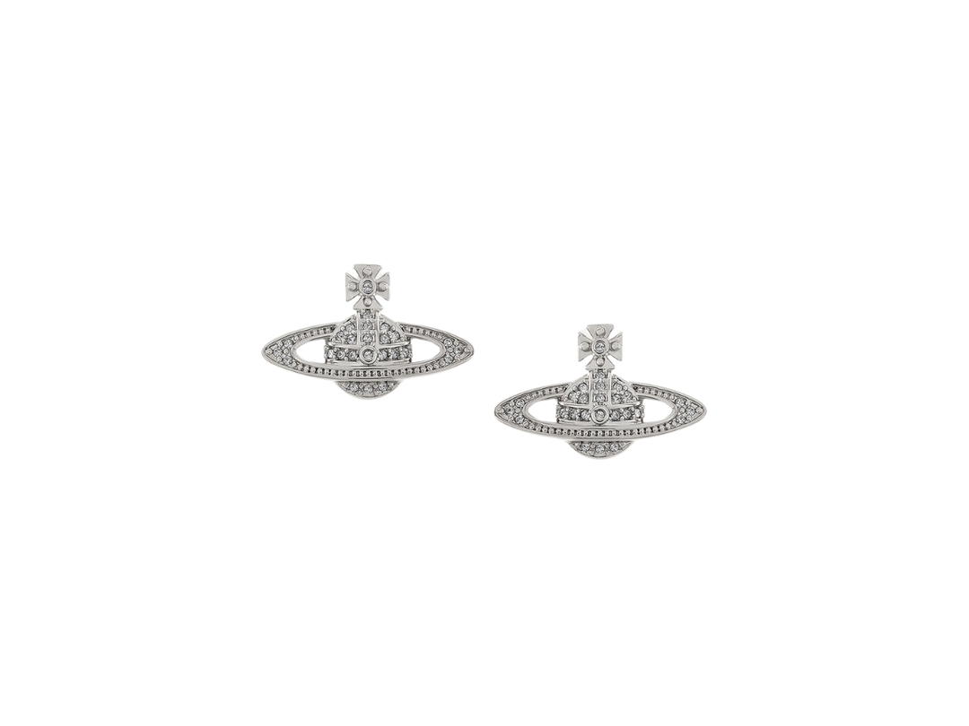 Vivienne Westwood Vivienne Westwood Mini Bas Relief Earrings In Brass Silver
