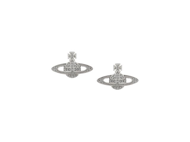 Vivienne Westwood Vivienne Westwood Mini Bas Relief Earrings In Brass Silver - view 1