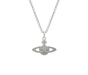 Buy Vivienne Westwood Man. Mini Bas Relief Pendant Necklace 55CM In Silver Tone Plating With Crystal Encrusted Orb at Sasom – Authentic and Ready to Ship
