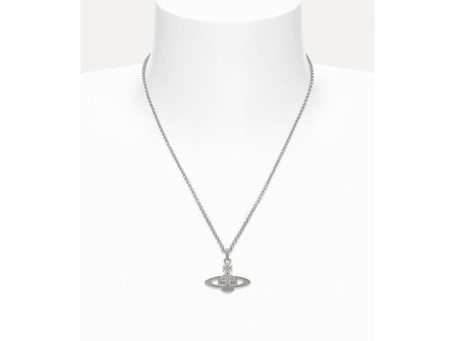 Vivienne Westwood Vivienne Westwood Man. Mini Bas Relief Pendant Necklace 55CM In Silver Tone Plating With Crystal Encrusted Orb - view 2
