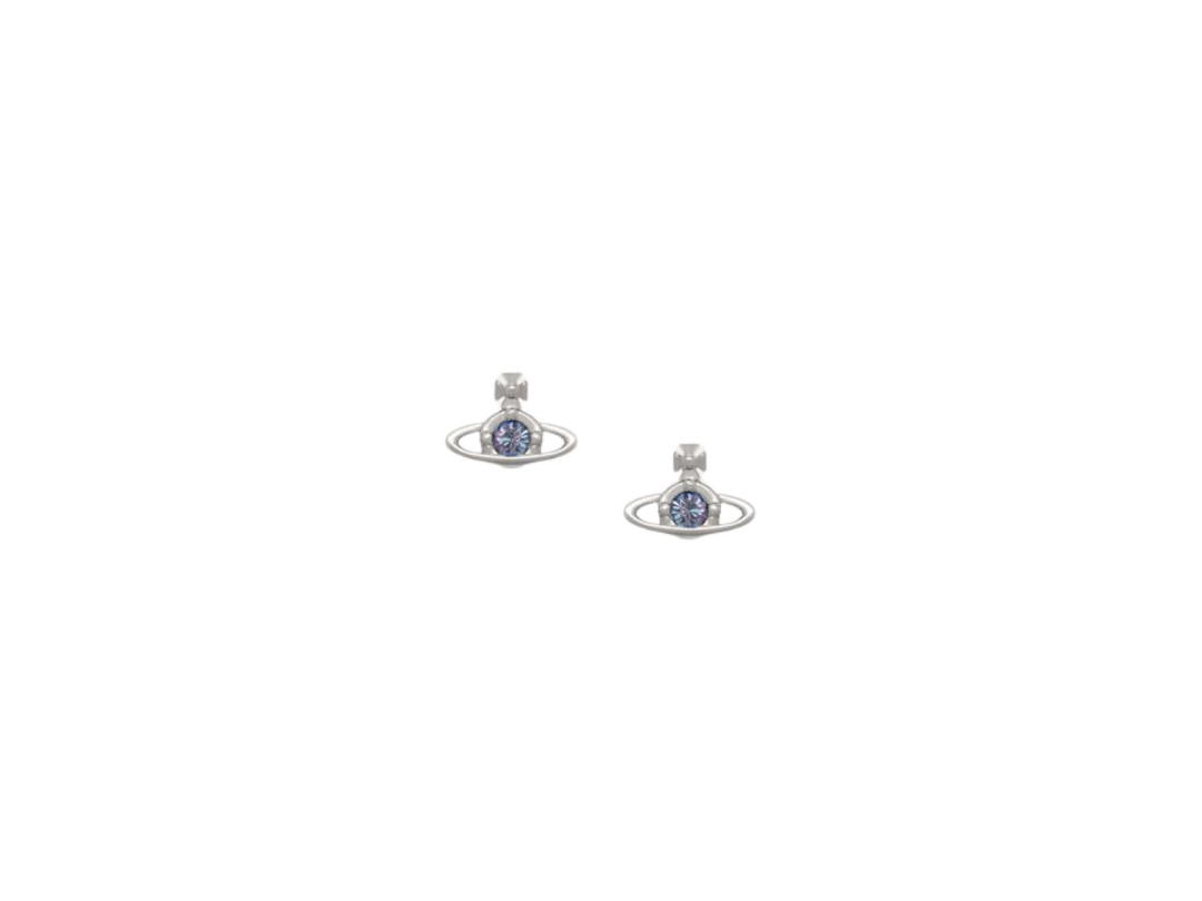 Vivienne Westwood Vivienne Westwood Nano Solitaire Earrings Platinum-Vitrail Light Crystal