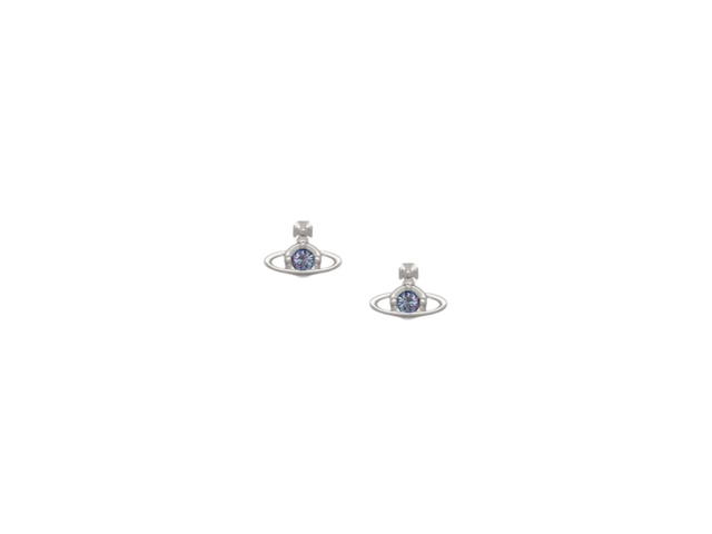 Vivienne Westwood Vivienne Westwood Nano Solitaire Earrings Platinum-Vitrail Light Crystal - view 1