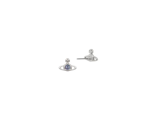 Vivienne Westwood Vivienne Westwood Nano Solitaire Earrings Platinum-Vitrail Light Crystal - view 2