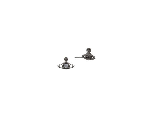 Vivienne Westwood Vivienne Westwood Nano Solitaire Earrings Ruthenium-Labrador Crystal - view 2