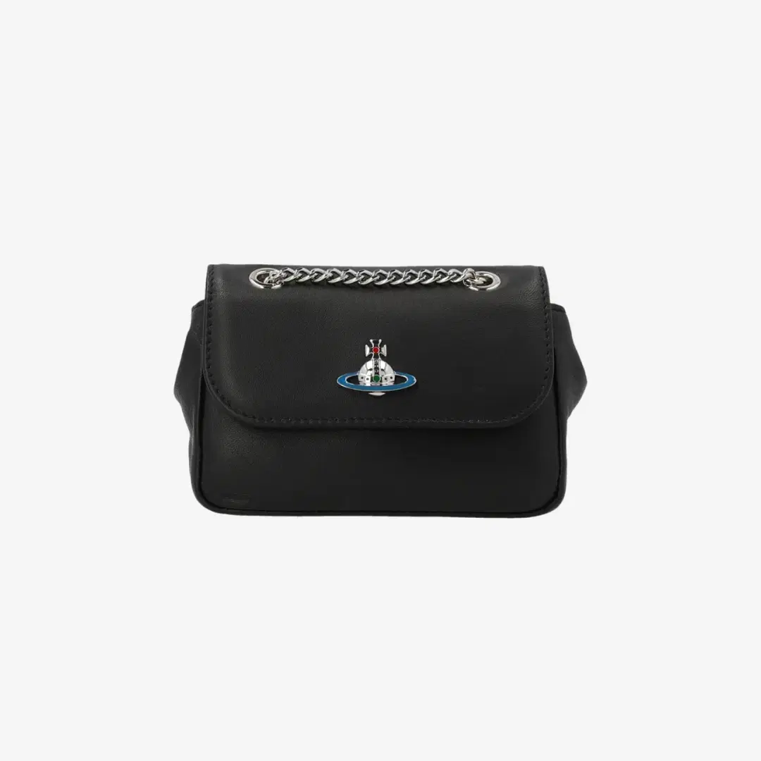 Vivienne Westwood Vivienne Westwood Nappa Leather Small Purse with Chain Black