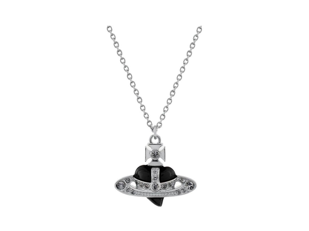 Vivienne Westwood Vivienne Westwood New Diamante Heart Pendant Platinum-Black Diamond Crystal-Black