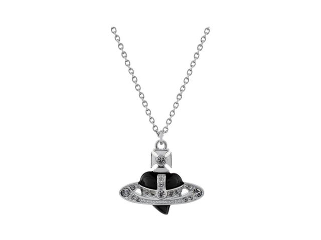 Vivienne Westwood Vivienne Westwood New Diamante Heart Pendant Platinum-Black Diamond Crystal-Black - view 1