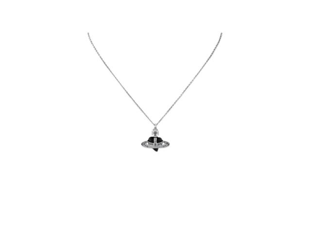 Vivienne Westwood Vivienne Westwood New Diamante Heart Pendant Platinum-Black Diamond Crystal-Black - view 2