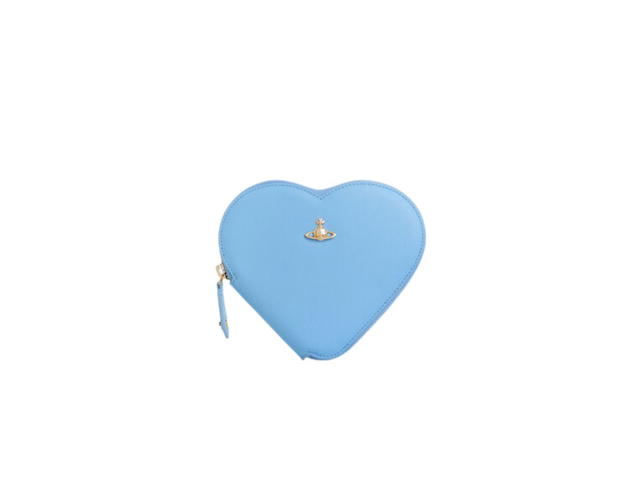 Vivienne Westwood Vivienne Westwood New Heart Crossbody In Saffiano Finish With Polished Hardware And Silver-Tone Orb Plaque Light Blue - view 3