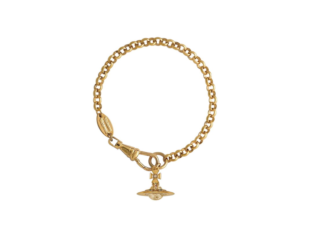 Vivienne Westwood Vivienne Westwood New Petite Orb Bracelet In Three-Dimensional Orb With Gold-Tone Plating Gold