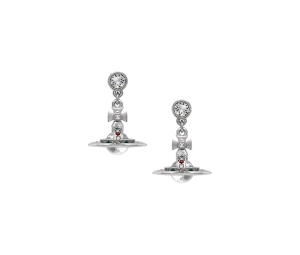Buy Vivienne Westwood New Petite Orb Earrings In Orb Motif Brass-Crystal With Silver-Color at Sasom – Authentic and Ready to Ship