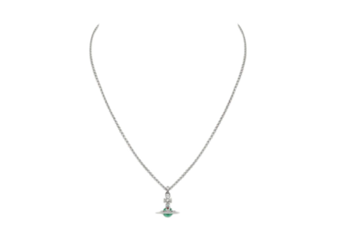 Vivienne Westwood Vivienne Westwood New Petite Orb Pendant Platinum-Mint Green-Multi