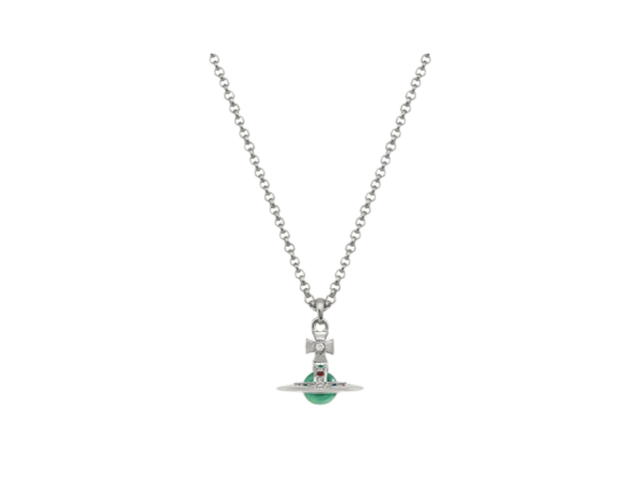 Vivienne Westwood Vivienne Westwood New Petite Orb Pendant Platinum-Mint Green-Multi - view 2