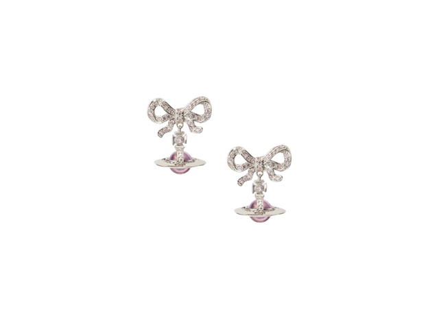 Vivienne Westwood Vivienne Westwood Octavie Earrings In Silver Hardware Pink - view 1