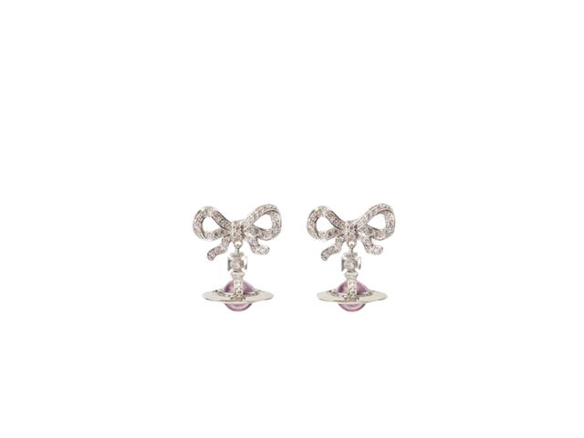 Vivienne Westwood Vivienne Westwood Octavie Earrings In Silver Hardware Pink - view 2