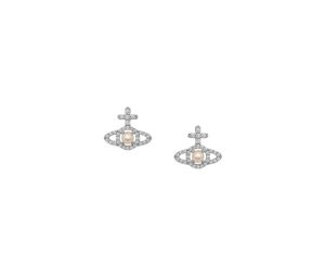 Buy Vivienne Westwood Olympia Pearl Earrings In Brass With Cubic Zirconia Crystals Silver at Sasom – Authentic and Ready to Ship