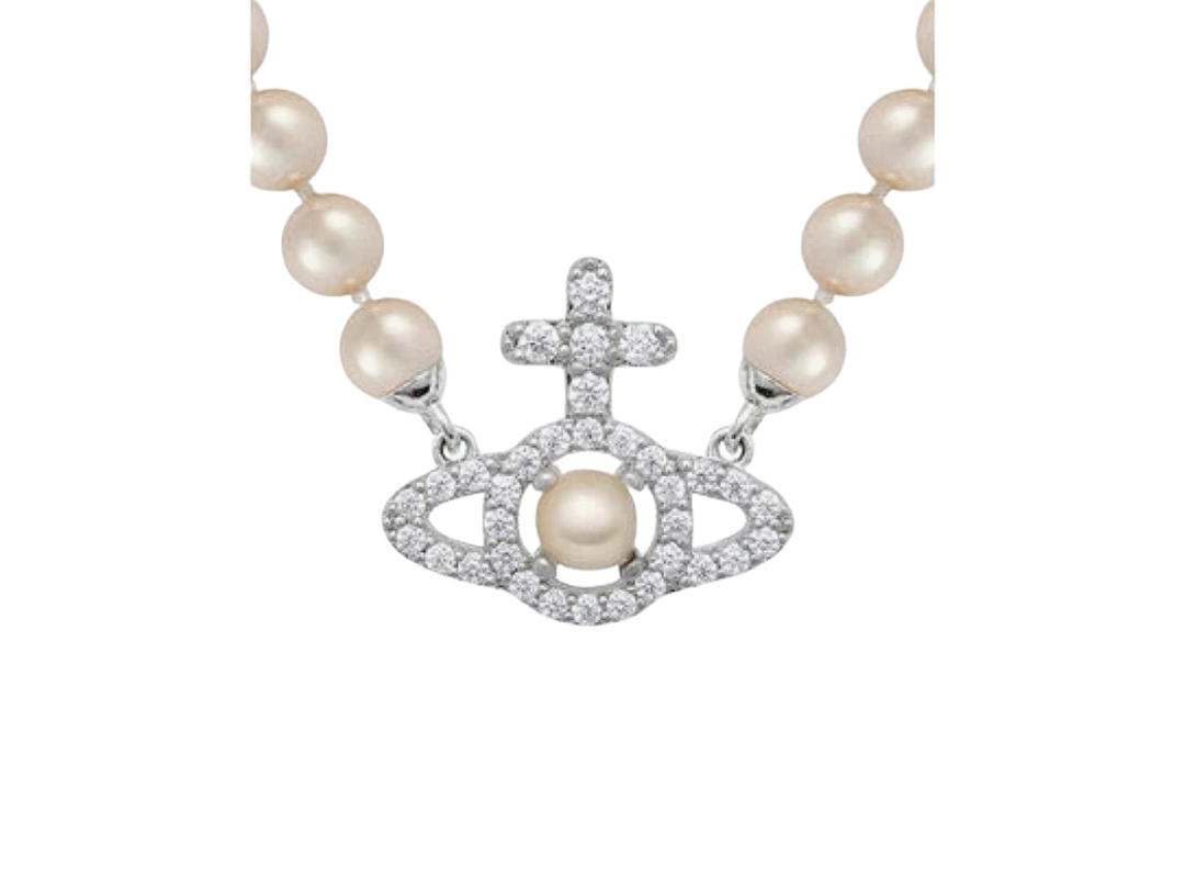 Vivienne Westwood Vivienne Westwood Olympia Pearl Necklace Platinum White