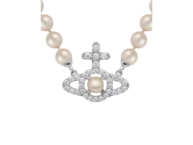 Vivienne Westwood Vivienne Westwood Olympia Pearl Necklace Platinum White - view 1