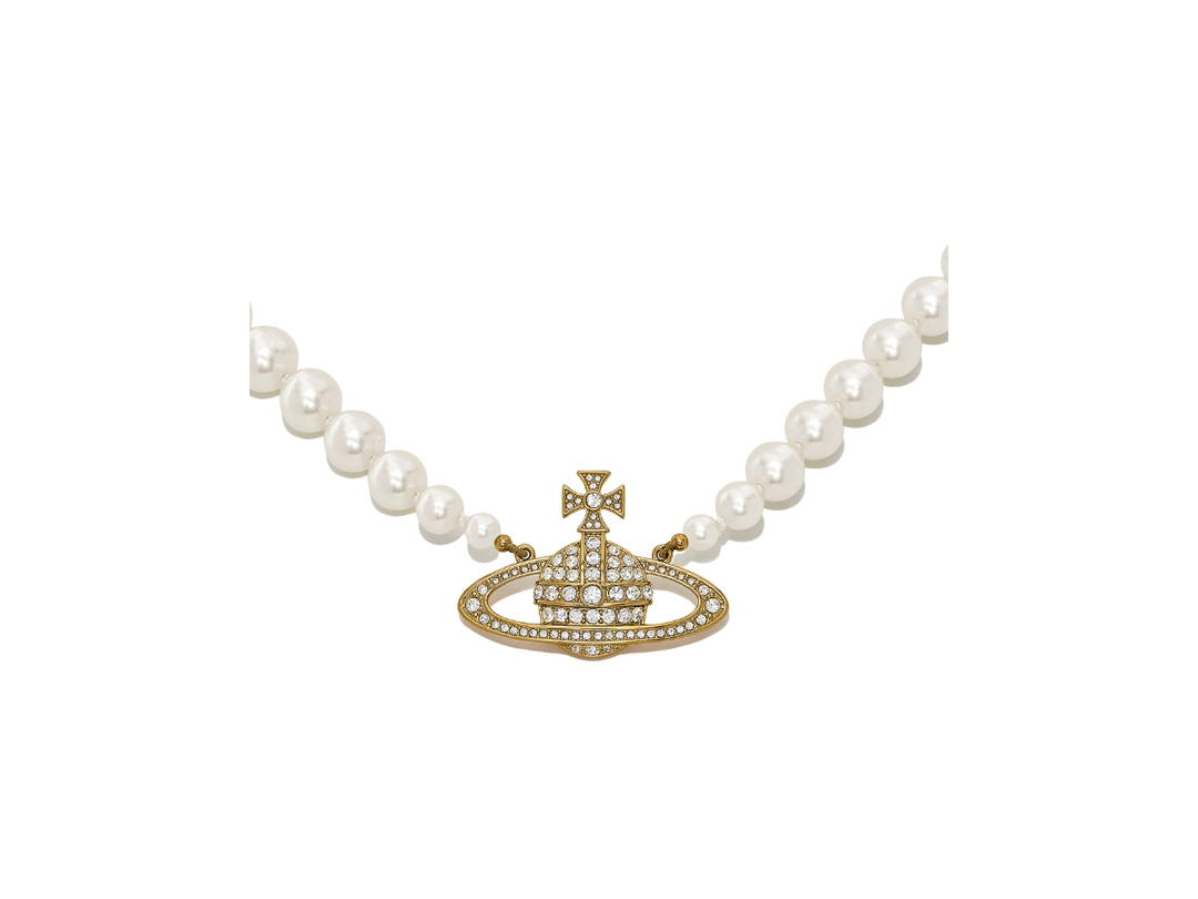 Vivienne Westwood Vivienne Westwood One Row Pearl Bas Relief Choker Gold