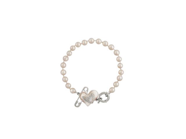 Vivienne Westwood Vivienne Westwood Orietta Pearl Bracelet Platinum-Creamrose Pearl - view 1