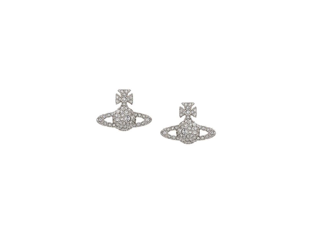 Vivienne Westwood Vivienne Westwood Grace Bas Relief Stud Earrings Platinum Crystal