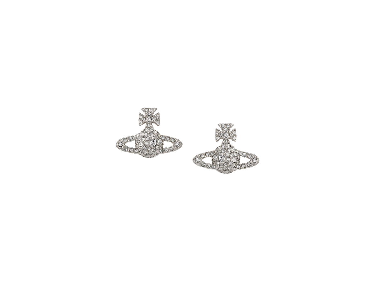 Vivienne Westwood Vivienne Westwood Grace Bas Relief Stud Earrings Platinum Crystal