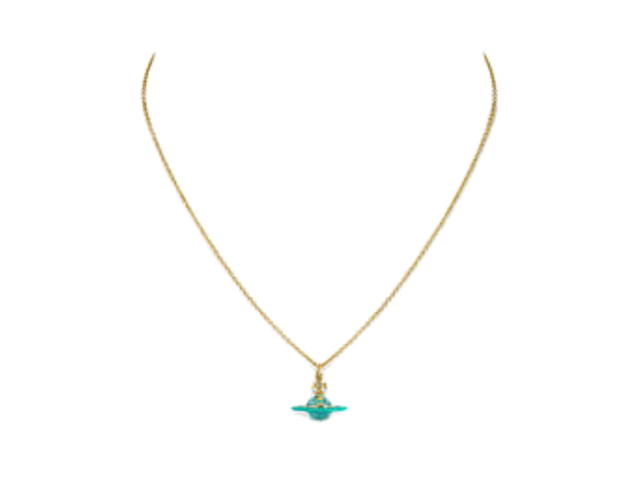 Vivienne Westwood Vivienne Westwood Petite Original Orb Pendant Gold-Green Transparent Light Mint Enamel-Light - view 1